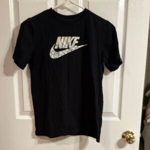 Nike Kids Black Tee with Silver Logo